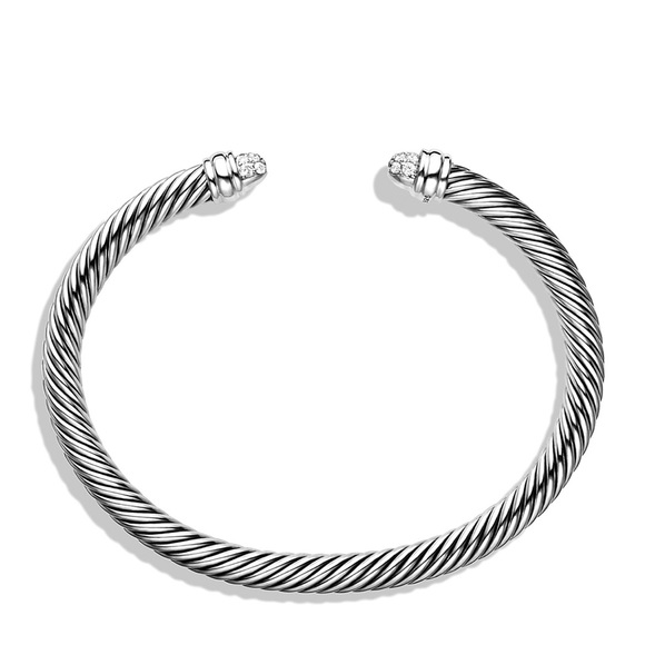 David Yurman Cable Classics Bracelet with Pave Diamond Tips - Picture 2 of 5